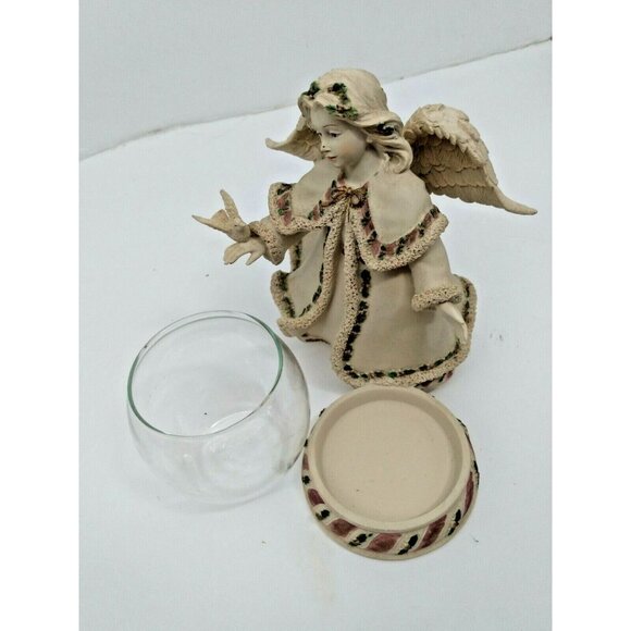 Porcelain Angel of Peace Candle Holder Figurine by Cher Lane 5 1/2" - Picture 7 of 12